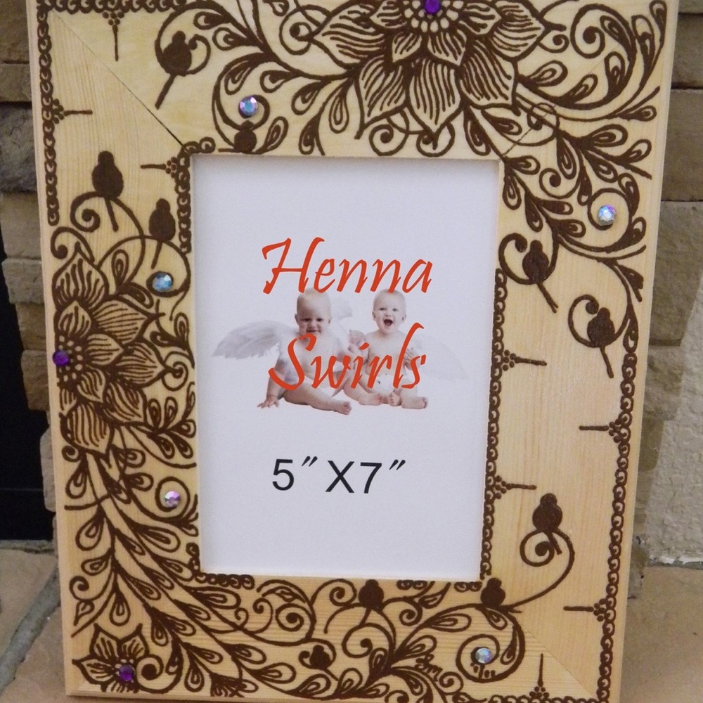 Wooden Frame with Birds on Flowers design, New